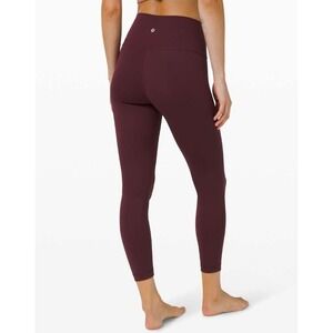 Lululemon 4 Wunder Under High-Rise Tight 25" Maroon Compression Athletic W5BPA